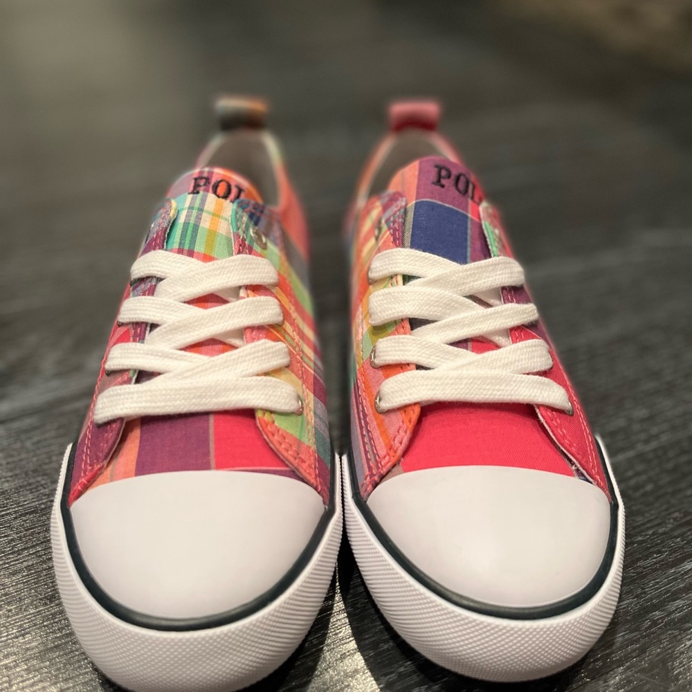 Polo Ralph Lauren Harbour Low pink Shoes Sneakers new GS Youth Girls Size 3 - Picture 6 of 13